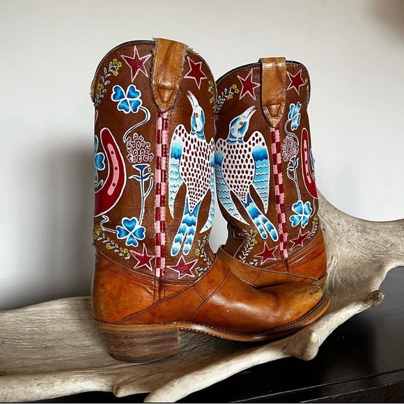 Painted Laredo cowboy boots - Picture 3 of 4